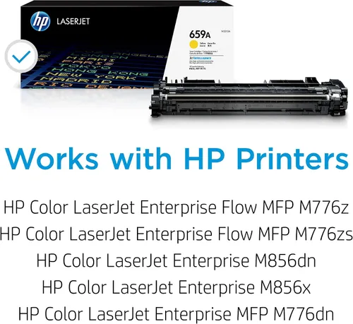 Vista 2 de Cartucho de tóner amarillo original HP 659A Funciona con HP Color LaserJet Enterprise M856, HP Color LaserJet Enterprise MFP M776 Series W2012A