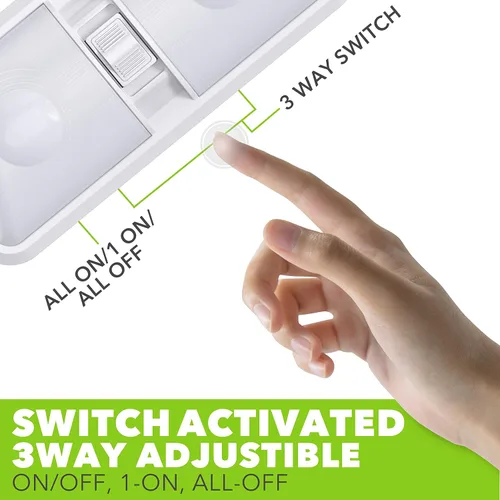 Vista 5 de Paquete de 5 luces LED para techo con doble cúpula, interruptor de encendido/apagado para iluminación interior de coche, RV, remolque, barco DC 12V