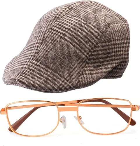 Vista 2 de Yewong Disfraz de gángster de Gatsby de los años 20 para hombre disfraz de anciano disfraz de abuelo conjunto de accesorios con sombrero de Newsboy