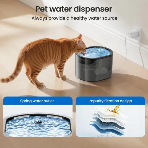 Vista 6 de Alimentador automático para gatos y fuente de agua 5G WiFi dispensadores de comida para gatos, control remoto por aplicación, alimentación
