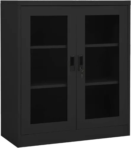 Vista 14 de Archivador de metal de 2 cajones, archivador de acero para oficina con cerradura para el hogar y la oficina, 35.4 x 18.1 x 28.5 pulgadas (blanco)