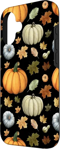 Vista 2 de iPhone 16 Falling Leaves Autumn and Pumpkin Happy Fall Case