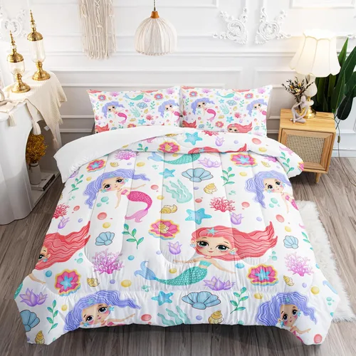 Vista 20 de Juego de edredón de mariposa tamaño individual para niñas, niños y adultos, juego de ropa de cama con patrón de flores de lavanda, juego de cama