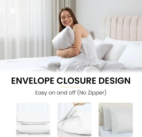 Vista 2 de Belem Fundas de almohada a granel (paquete de 72), protectores de almohada de tamaño estándar con cierre de sobre (21 x 27), fundas de almohada