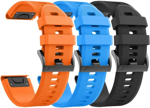 Vista 20 de ANCOOL - Correa para Garmin Fenix 5, de ajuste fácil, de silicona suave de 22 mm de ancho, correa de reloj para Garmin Fenix 5 Azul