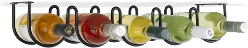 Vista 3 de Wallniture Dijon Estante de vino para organización y almacenamiento de cocina, organizador debajo del gabinete para 5 botellas de licor o vino