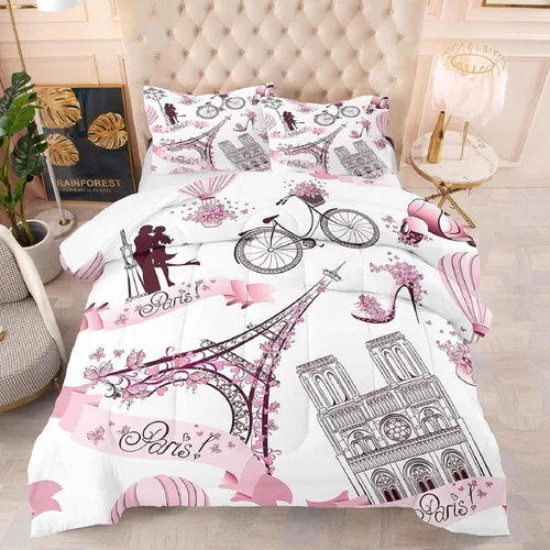 Vista 14 de kxry Lindo juego de edredón de niña negra, juegos de ropa de cama individual de niña afroamericana para niños, bonito edredón de nubes estrelladas