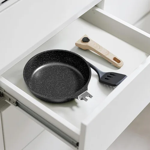 Vista 7 de Caannasweis Sartén antiadherente con mango desmontable para estufa y horno Gris
