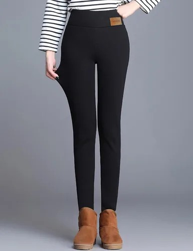 Vista 5 de Yeokou - Pantalones deportivos abrigados de invierno para mujer, con forro de sherpa