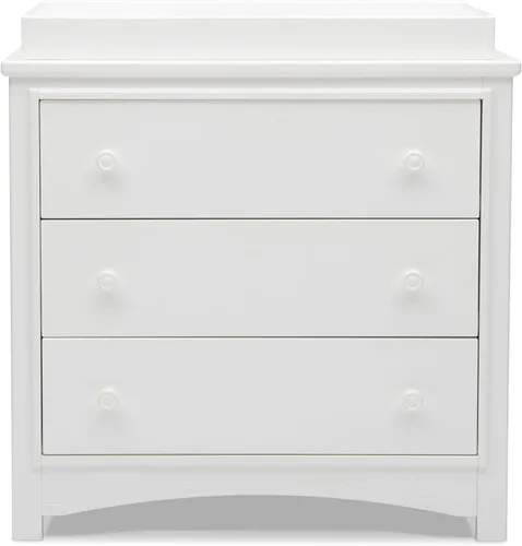 Vista 11 de Delta Children Perry - Cómoda de 3 cajones con cambiador y cajones entrelazados, color blanco bianca