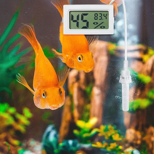 Vista 5 de Weewooday Medidor digital de temperatura y humedad con medidor de sonda LCD Fahrenheit, termómetro higrómetro para incubadora, planta de reptiles
