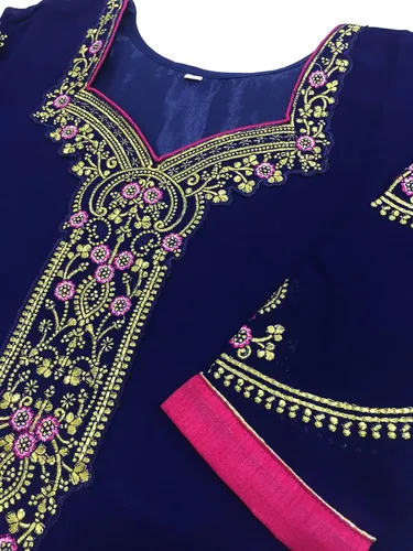 Vista 8 de TRENDMALLS Conjunto de traje de Salwar indio Georgette bordado indio Salwar vestido étnico