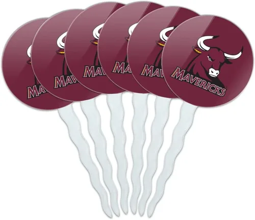 Vista 17 de Abilene Christian - Juego de 6 palillos para cupcakes con logotipo secundario