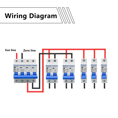 Vista 5 de Disyuntor en miniatura de CC, 2P 16Amp 500V Interruptores eléctricos para paneles solares, sistema de rejilla, montaje en riel DIN (16A)