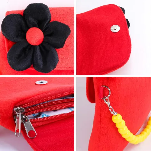 Vista 3 de SOTOGO Conjunto de joyería para niñas pequeñas, bolso de flores para niñas, lindo bolso de princesa, bolso de mensajero de hombro