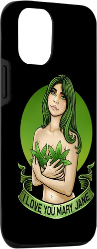 Vista 3 de iPhone 15 I Love You Mary Jane Divertida funda de CBD THC de cannabis Weed