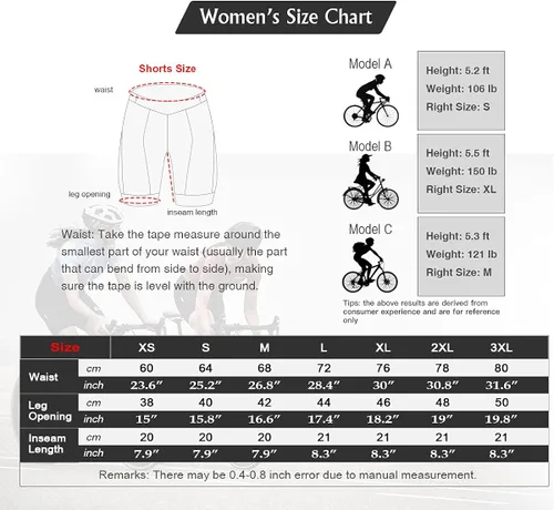 Vista 7 de CATENA Pantalones cortos de bicicleta para mujer con acolchado 3D, para bicicleta de carretera, multicolor