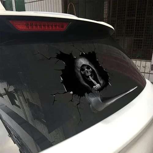 Vista 3 de Calcomanías de calaveras de muerte silenciosa para auto camión
