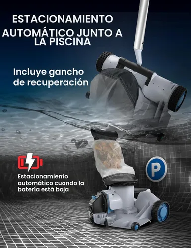Vista 7 de Aspiradora robótica automática para piscinas, apertura de piscina resistente, entrada de succión ultra ancha de 360°, bolsa extragrande de 1.85