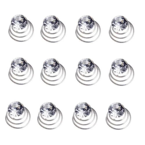 Vista 12 de Vpang 12 horquillas en espiral para el cabello, espirales, espirales, pinzas para el cabello para boda, novia, diamantes de imitación de perla, Tipo