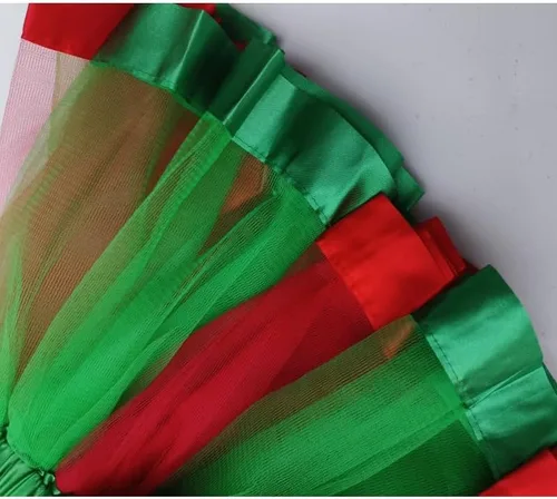 Vista 6 de Danballto Tutú de Navidad para niñas pequeñas, tutú de Navidad, fiesta, festival, falda tutú de Navidad, cuernos de reno, diadema, regalos, 2 Tonos