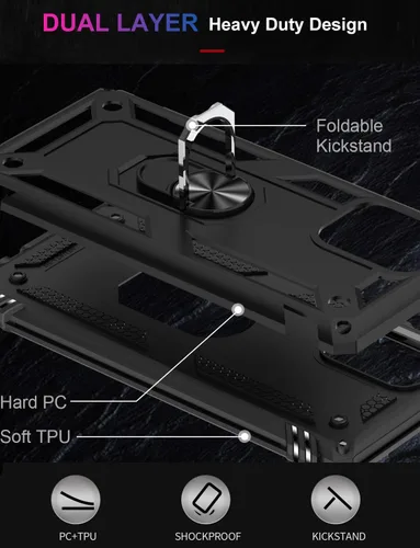 Vista 2 de LUMARKE Funda para Galaxy A51 5G con Protector de Pantalla, Pasa Prueba de Caída de 16 pies de Grado Militar, Cubierta Protectora para Teléfono