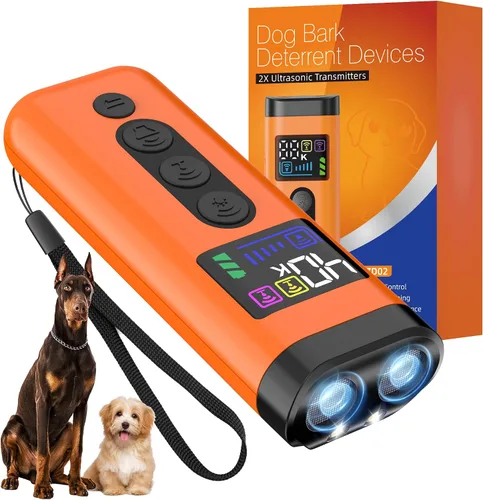 Vista 8 de Dispositivo disuasorio de ladridos de perro, rango de 65 pies, dispositivo ultrasónico de disuasión de ladridos 3X y entrenador ultrasónico