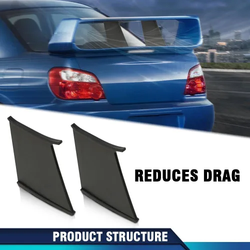 Vista 6 de PIT66 Alerón trasero con soporte rígido y estabilizador compatible con Subaru Impreza WRX STi 2002-2007, 4 piezas