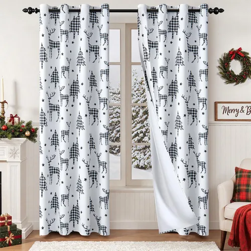 Vista 49 de EMEMA Cortinas de terciopelo negro, 2 paneles de 40 x 63 pulgadas de largo, bolsillo trasero para barra