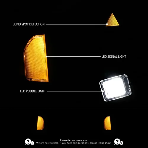 Vista 2 de AUTOZENSATION Compatible con Nissan Titan 2016-2022, par izquierdo + derecho, espejos de remolque con calefacción eléctrica con señal LED, sensor