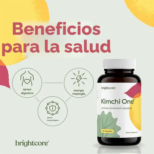 Vista 2 de Brightcore Nutrition - Kimchi One, Cápsulas de Polvo de Kimchi, Suplemento de Probióticos, Enzimas y Antioxidantes, Superalimento Premium