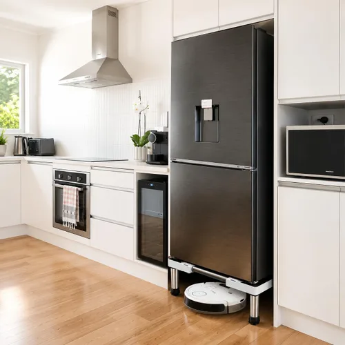 Vista 7 de SEISSO - Mini soporte para refrigerador de altura ajustable de 7 a 8.2 pulgadas para electrodomésticos de 23 a 32 pulgadas Fridge Washer Stand