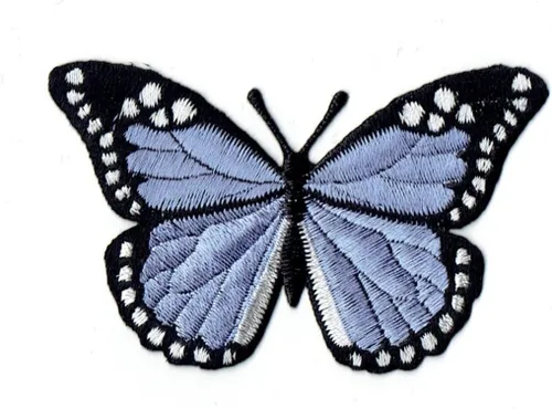 Vista 3 de Mariposa monarca, bordado, parche para planchar (verde)