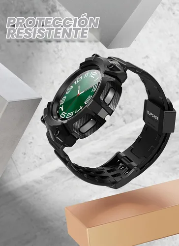 Vista 3 de SUPCASE - Funda clásica para Galaxy Watch 6 de 1.850 in (2023) con correa, color negro 2 protectores de pantalla, resistente a los arañazos