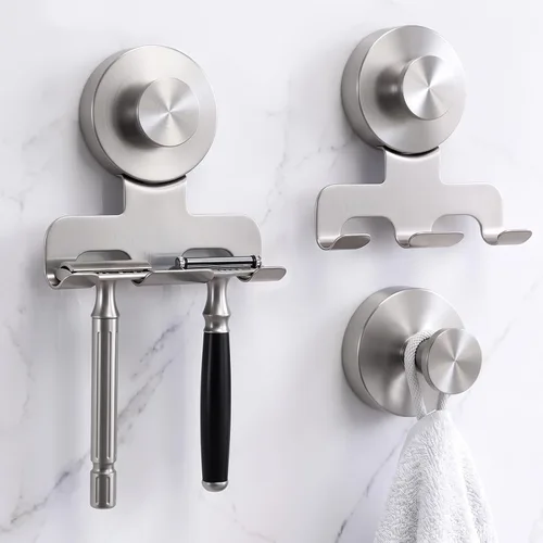Vista 8 de Luxspire Gancho de ventosa para ducha, gancho de toalla resistente para Negro mate