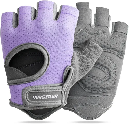 Vista 8 de VINSGUIR Guantes de entrenamiento para mujeres y hombres, guantes de levantamiento de pesas transpirables para ejercicio de gimnasio, fitness