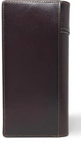 Vista 3 de Cuero genuino Basketweave Floral Tooled Rezando Vaquero Mens Long Bifold Wallet 2 colores, Café, Billetera plegable