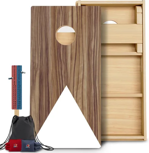 Vista 70 de CornholeGamesUSA Pro - Juego de tablas de Cornhole Fabricado en Estados Unidos Abedul báltico 3/4 Sin rebote Patas triples gruesas Dos