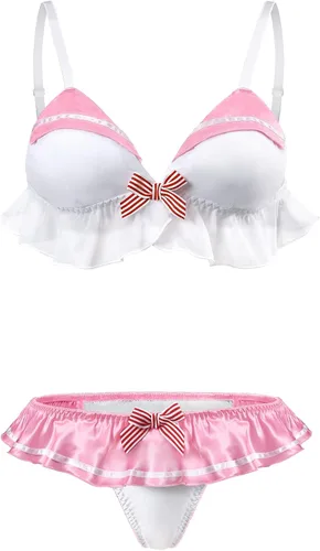 Vista 5 de Littleforbig Conjunto de bikini sexy sin mangas con cuello de marinero y espalda descubierta para mujer