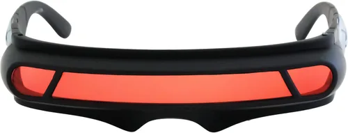 Vista 2 de FLAWLESS EYEWEAR Futurista Space Alien Disfraz Fiesta Cíclope Escudo Espejo de Color Mono Lente Envoltura Gafas de sol 5.787 in