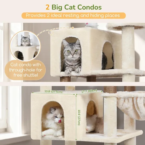 Vista 3 de Globlazer Torre de árbol para gatos extra grande, 82 pulgadas de alto, árbol para gatos de interior, torre grande para gatos grandes y adultos con 8