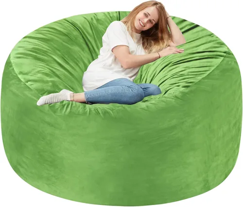 Vista 65 de Homguava - Sillón puff de 3 pies Sillón estilo puff grande de 3 pulgadas con relleno de espuma viscoelástica, sofá suave con funda de terciopelo