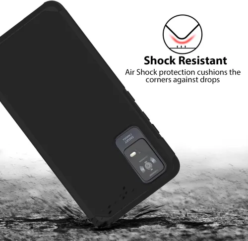 Vista 4 de TJS - Funda para teléfono compatible con TCL ION X, V, 40 Z, color negro