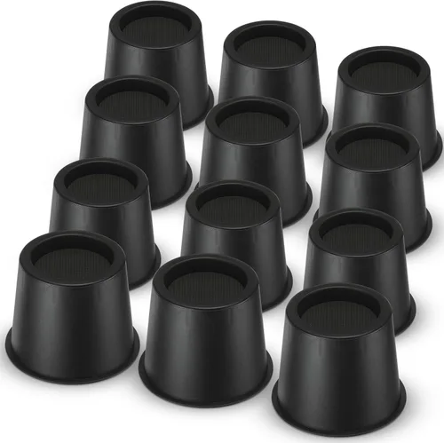 Vista 8 de Elevadores de cama resistentes de 4 pulgadas – Juego de 9 elevadores de muebles ajustables para camas, sofás, mesas y sillas – Soporta hasta 1500