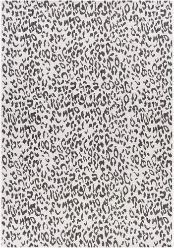 Vista 4 de Livabliss Esperanza - Alfombra de leopardo para exteriores, 2 x 2 pies 11 pulgadas, negro/blanco