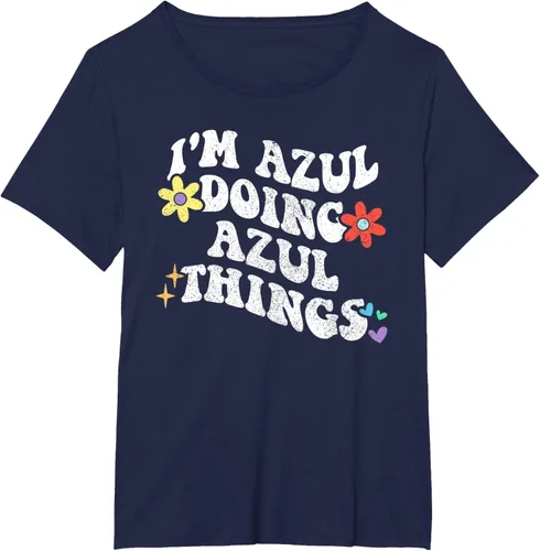 Vista 20 de Retro Groovy Im AZUL Doing AZUL Things - Camiseta divertida para el día de la madre, Negro
