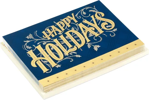 Vista 3 de Hallmark Tarjetas navideñas con sobres, paquete de 16 unidades (lámina dorada y purpurina)