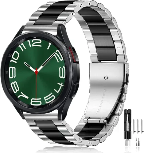 Vista 9 de Olytop para Galaxy Watch Ultra Correas 47mm (2024/2025), Correa de Reemplazo de Pulsera de Acero Inoxidable Metálica para Negocios, Hombres y Negro