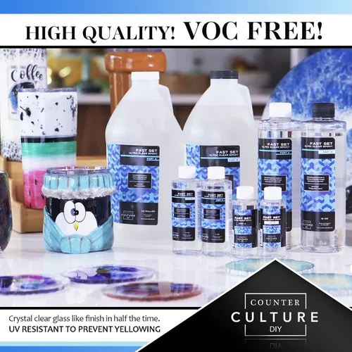 Vista 3 de Counter Culture DIY Resina Epoxi de Fraguado Rápido, Kit de 1 Galón, Suministros de Arte Rápidos para Recubrimiento, Fundición, Geodas, Sobremesa