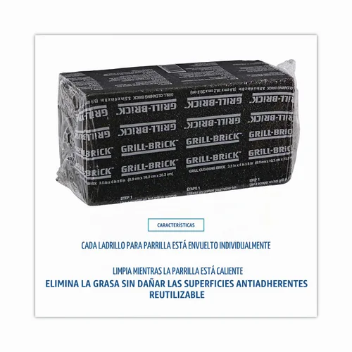 Vista 4 de 3M Limpiador de Ladrillos para Parrilla GB12, Paquete de 12 Ladrillos para Parrilla de 3.5 x 4 x 8 pulgadas, Resistente, Limpia la Grasa y el Aceite